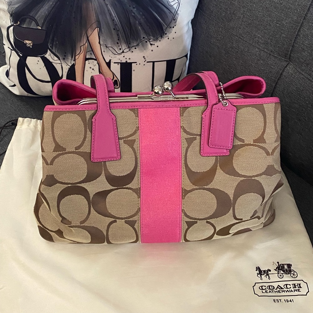 COPY - Coach Purse Pink and Tan  #Jo969-F13533 Authentic